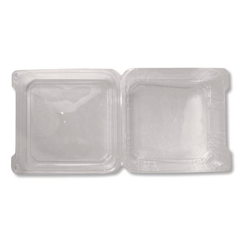 Pet Plastic Hinged Container, 9 X 9 X 3.6, Clear, Plastic, 100/pack, 2 Packs/carton