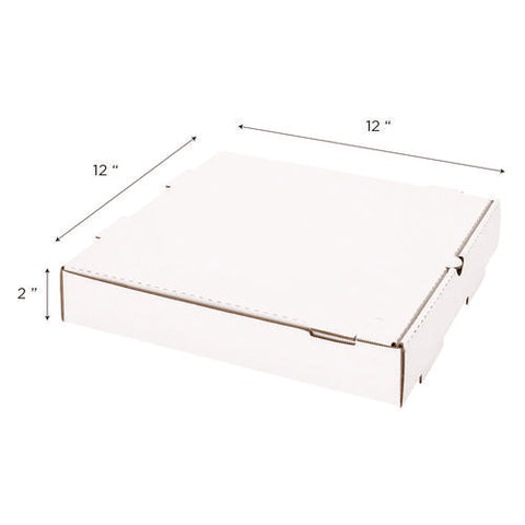 Corrugated Paper Boxes, 12 X 12 X 1.97, White/brown, 50/carton