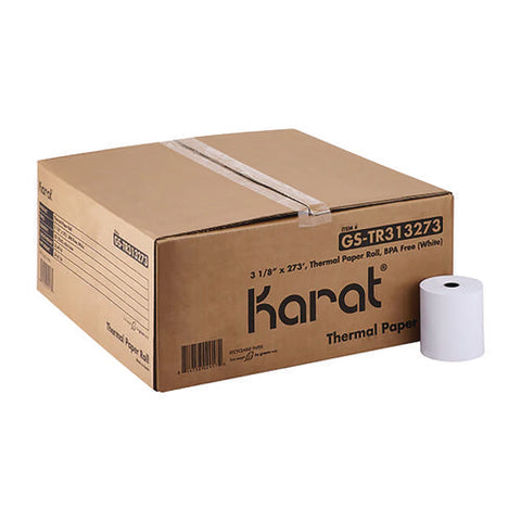 Thermal Paper Rolls, 3.13" X 273 Ft, White, 50/carton