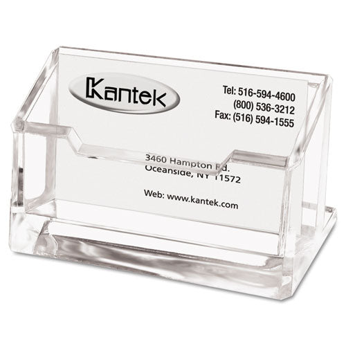 Acrylic Business Card Holder, Holds 80 Cards, 4 X 1.88 X 2, Clear