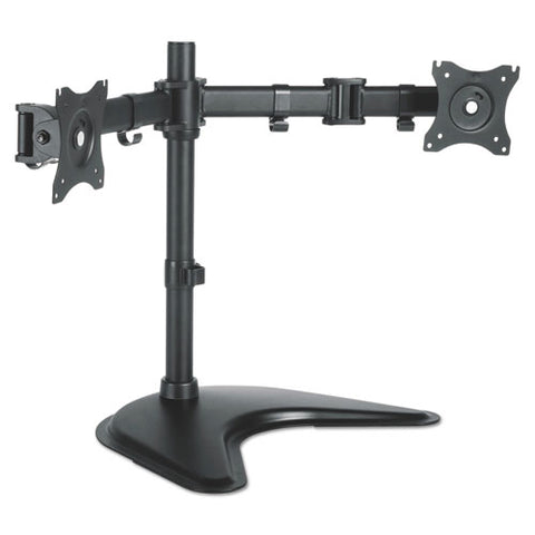 Dual Monitor Articulating Desktop Stand, For 13" To 27" Monitors, 32" X 13" X 17.5", Black, Supports 18 Lb