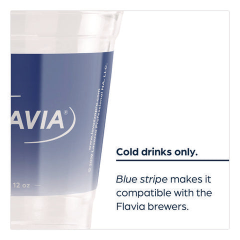 Cold Cups 12 Oz, Blue Band Flavia Logo, Clear/blue, 900/carton