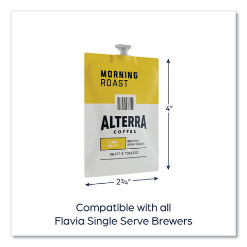 Alterra Morning Roast Coffee Freshpack, Morning Roast, 0.28 Oz Pouch, 100/carton