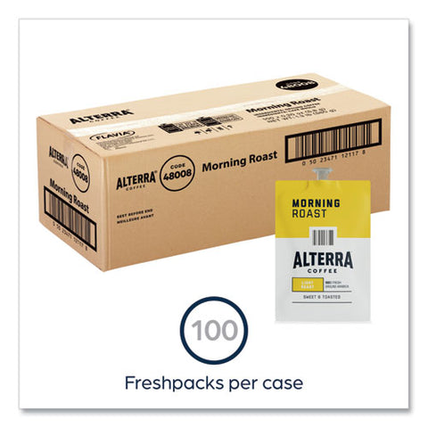 Alterra Morning Roast Coffee Freshpack, Morning Roast, 0.28 Oz Pouch, 100/carton