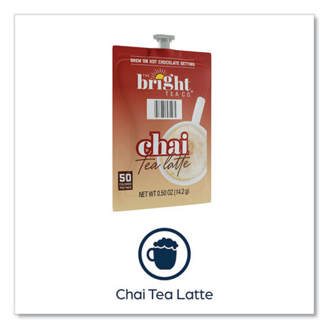 The Bright Tea Co. Chai Tea Latte Freshpack, Chai Latte, 0.5 Oz Pouch, 72/carton