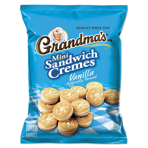 Mini Vanilla Creme Sandwich Cookies, 3.71 Oz, 24/carton