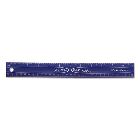 Lockermate Flexi Ruler, Standard/metric, 12" Long, Blue