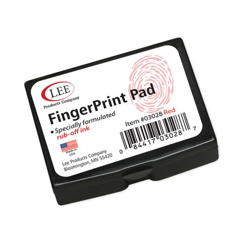 Inkless Fingerprint Pad, 2.25" X 1.75", Red