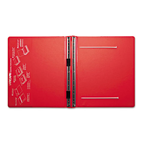 Varicap Expandable Binder, 2 Posts, 6" Capacity, 11 X 8.5, Red