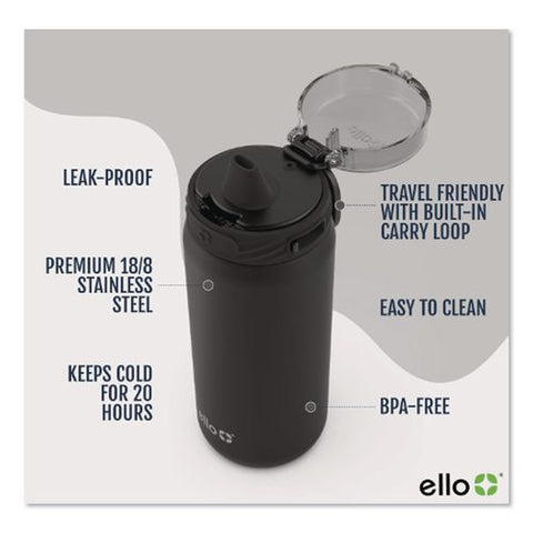 Cooper Stainless Steel Vacuum Insulated Water Bottle, 32 Oz, Black