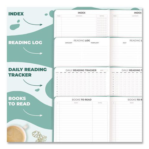 Reading Journal, Room For 55 Book Reviews (two Pages Per Review), Mint Cream Cover, 8.3 X 5.8 Sheets