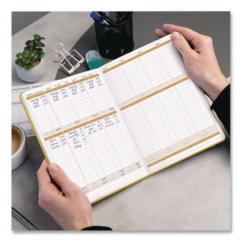 Income And Expense Tracker Ledger, 8 Columns, Amber Yellow Cover, 113 Sheets/book