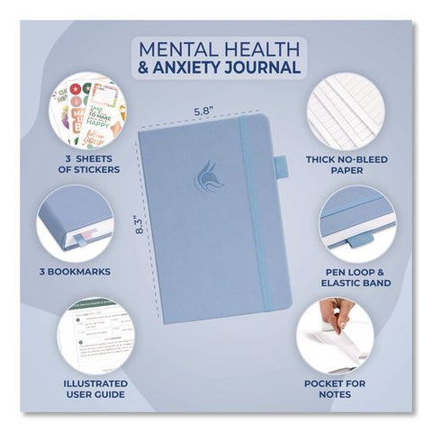 Mental Health And Anxiety Cbt Journal, Periwinkle Cover, 8.3 X 5.8 Sheets