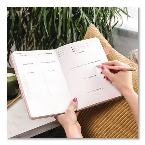 Self-care Journal, Undated 90-day Daily/weekly/monthly Format, Light Pink Cover, 8.3 X 5.8 Sheets