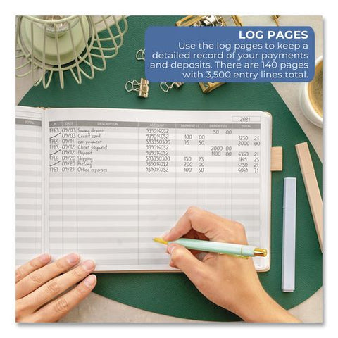 Accounting Ledger Book, 7 Columns, Beige Cover