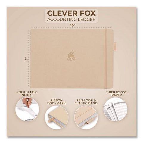 Accounting Ledger Book, 7 Columns, Beige Cover