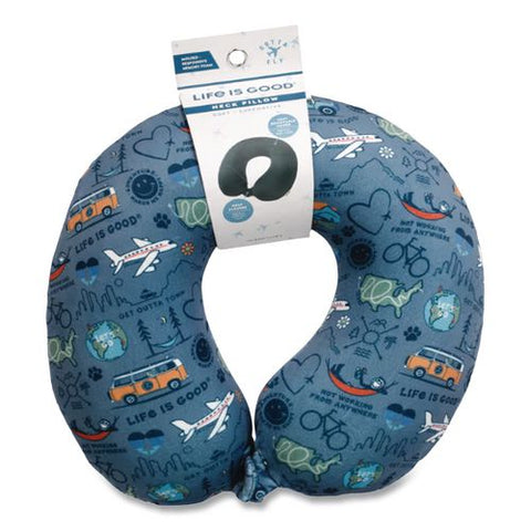 Neck Pillow, Multicolor Travel Print