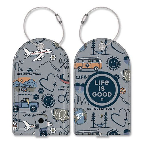 Luggage Tag, Vegan Leather, Multicolor, 2/pack
