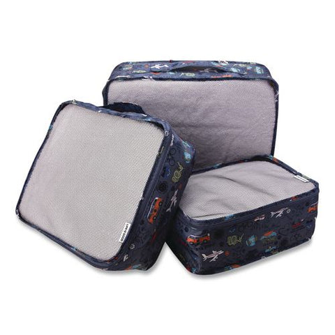 Six-piece Packing Cube Set, 3 Cubes And 3 Pouches, Assorted Sizes, Multicolor