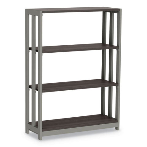 Trento Line Bookcase, Three-shelf, 31.5w X 11.63d X 43.25h, Mocha