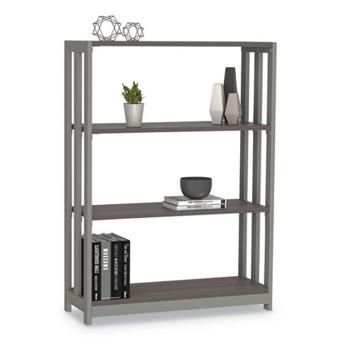 Trento Line Bookcase, Three-shelf, 31.5w X 11.63d X 43.25h, Mocha