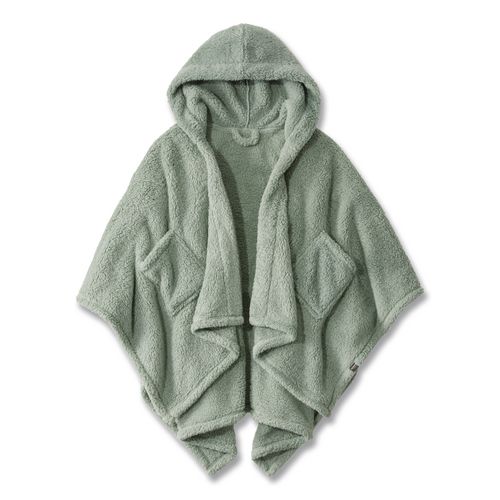 Cozy Sherpa Wearable Throw, 58 X 60, Silver Sage