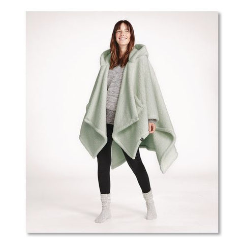 Cozy Sherpa Wearable Throw, 58 X 60, Silver Sage