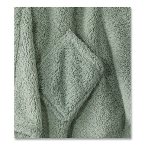 Cozy Sherpa Wearable Throw, 58 X 60, Silver Sage