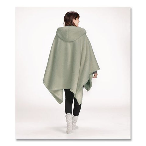 Cozy Sherpa Wearable Throw, 58 X 60, Silver Sage