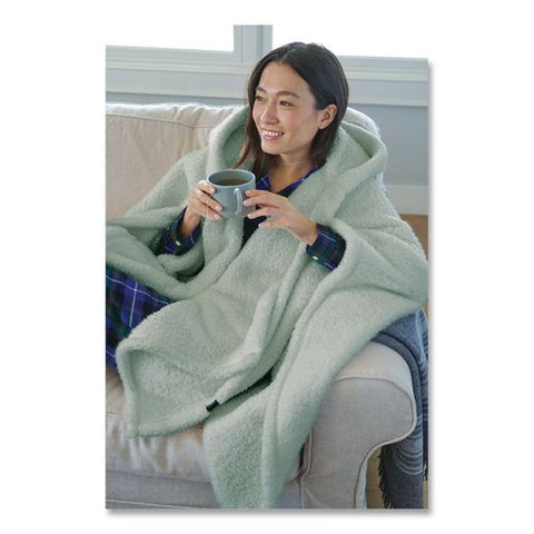 Cozy Sherpa Wearable Throw, 58 X 60, Silver Sage