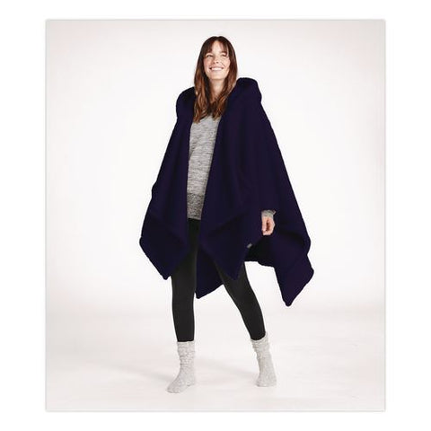 Cozy Sherpa Wearable Throw, 58 X 60, Navy