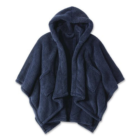 Cozy Sherpa Wearable Throw, 58 X 60, Navy