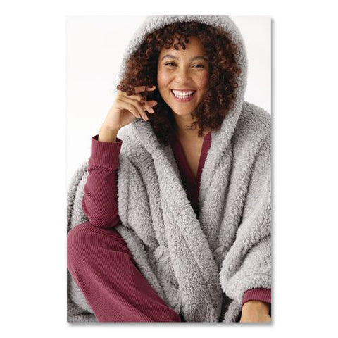 Cozy Sherpa Wearable Throw, 58 X 60, Gray
