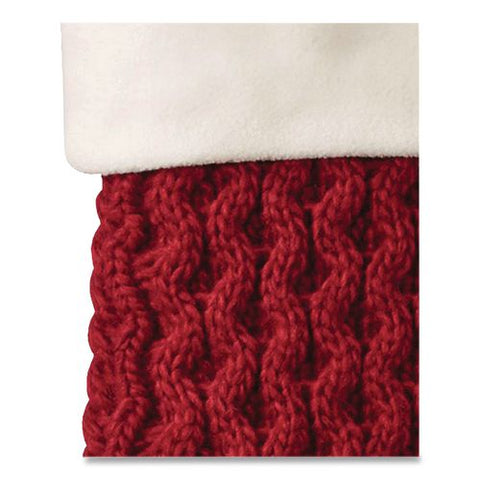 Fisherman's Knit Christmas Stocking, 7.5 X 24, Red
