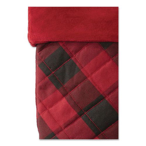 Tartan Velvet Stocking, 8.5 X 22, Red/black Buffalo Check