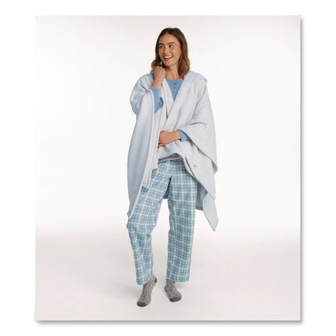 Cozy Chenille Wearable Throw, 60 X 58, Shadow Blue