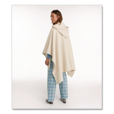 Cozy Chenille Wearable Throw, 58 X 60, Cream