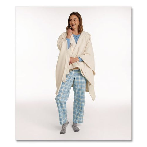 Cozy Chenille Wearable Throw, 58 X 60, Cream