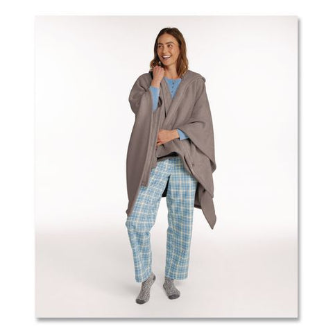 Cozy Chenille Wearable Throw, 58 X 60, Gray