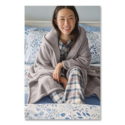 Cozy Chenille Wearable Throw, 58 X 60, Gray