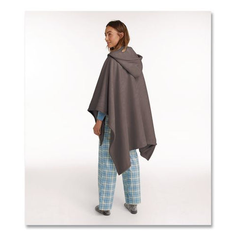 Cozy Chenille Wearable Throw, 58 X 60, Gray