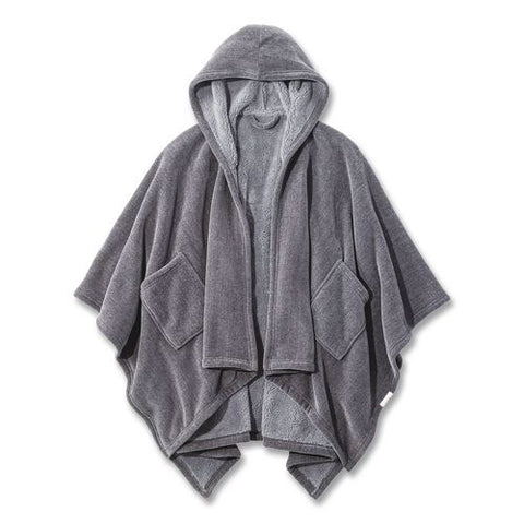 Cozy Chenille Wearable Throw, 58 X 60, Gray