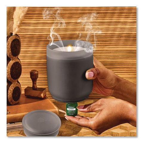 Aromatherapy Essential Oil Flameless Candle Diffuser, Fir Needle And Pine Scent Essential Oil, 5 X 5 X 5, Frosted Glass