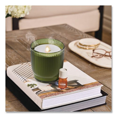 Aromatherapy Essential Oil Flameless Candle Diffuser, Grapefruit And Bergamot Essential Oil, 5.5 X 5.5 X 5.5, Olive