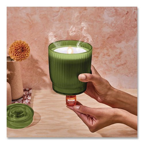 Aromatherapy Essential Oil Flameless Candle Diffuser, Grapefruit And Bergamot Essential Oil, 5.5 X 5.5 X 5.5, Olive