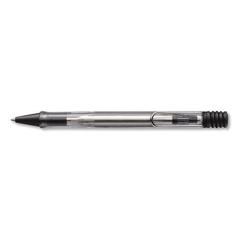 Vista Ballpoint Pen, Retractable, Medium, Black Ink, Clear/black Barrel