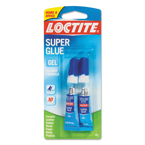 Super Glue Gel Tubes, 0.07 Oz, Dries Clear, 2/pack