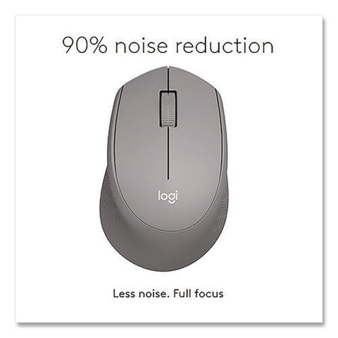 M330 Silent Plus Mouse, 2.4 Ghz Frequency/33 Ft Wireless Range, Right Hand Use, Gray