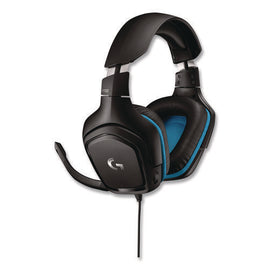 G432 7.1 Surround Sound Wired Gaming Binaural Over The Head Headset, Black/blue