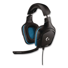 G432 7.1 Surround Sound Wired Gaming Binaural Over The Head Headset, Black/blue